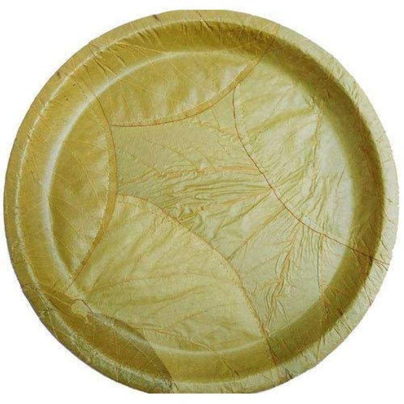 100% Natural Bio-Degradable Disposable SAL Leaf Plates For Party Events (10.25", Green) - Walgrow.com