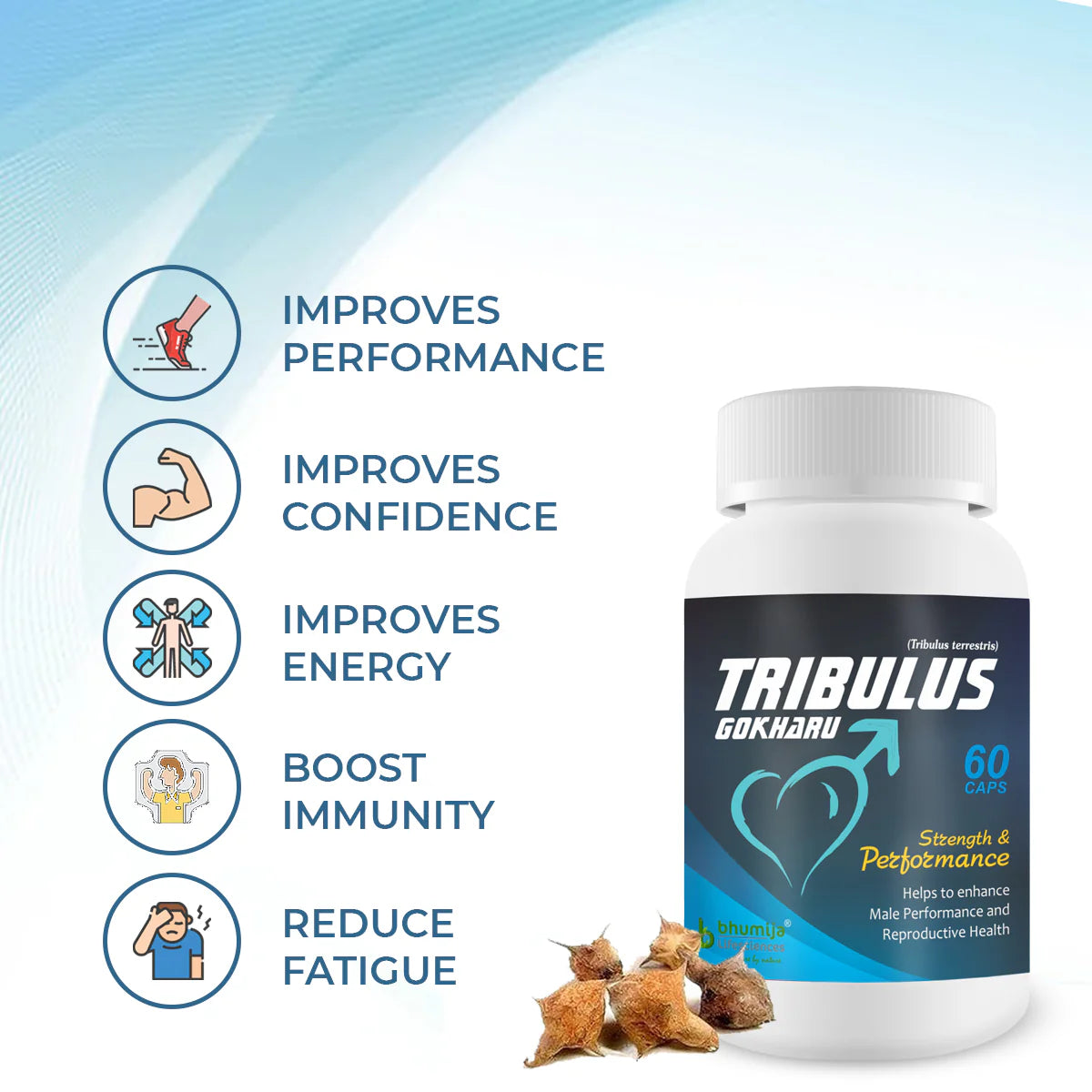 Bhumija Lifesciences Tribulus Gokharu (60 Capsules)