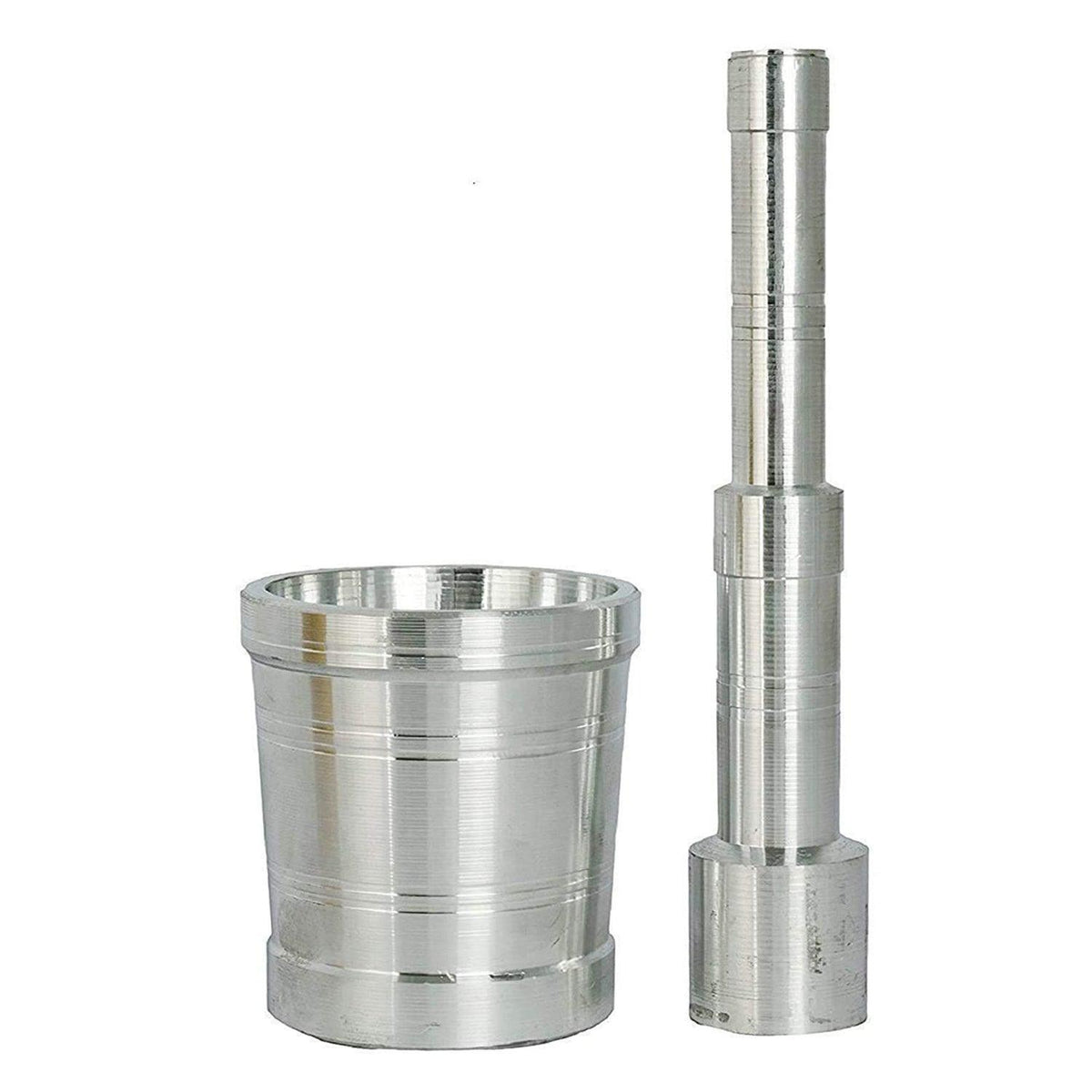 Walgrow Aluminium Khalbatta Okhli Masher Mortar and Pestle Set - Walgrow.com