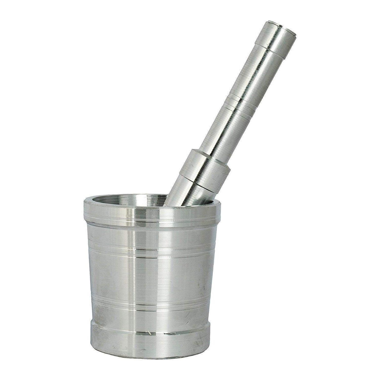 Walgrow Aluminium Khalbatta Okhli Masher Mortar and Pestle Set - Walgrow.com