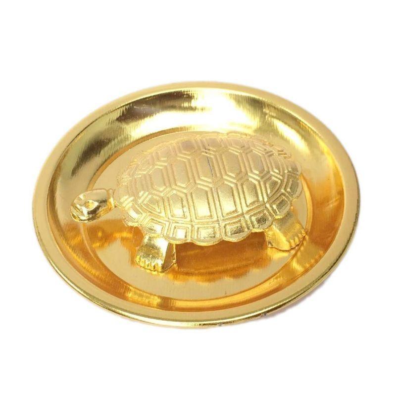 Walgrow Gold Plated Kachua with Plate Lightweight for Good Luck Tortoise Plate Mix Metal - Walgrow.com