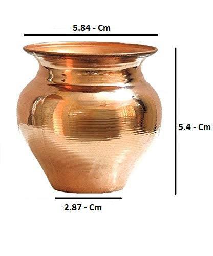 Walgrow Handcrafted Copper Religion Round Plain Kalash/Matka/Lota For Pooja (100-105 ML) - Walgrow.com