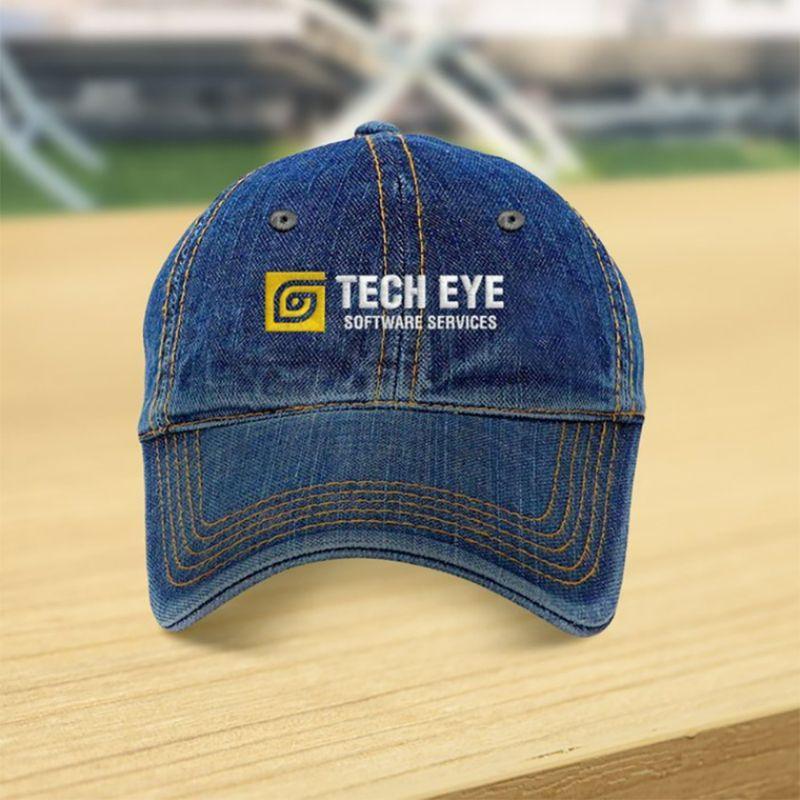 Zindwear Denim Professional Personalised Custom Embroidered Cap/Hat for Corporate Events and Employee Uniforms (One Size, Blue) - Walgrow.com