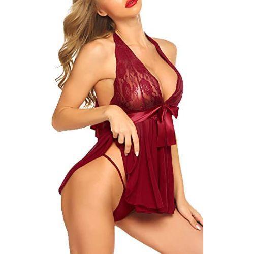 Zindwear Women Babydoll Sexy Lingerie Lace Nightgown Hot Sleepwear (Free Size) - Walgrow.com