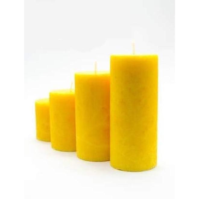 100% Pure Wax Fragranced Long Burning Marble Scented Pillar Round Candles (Set Of 4) - Walgrow.com