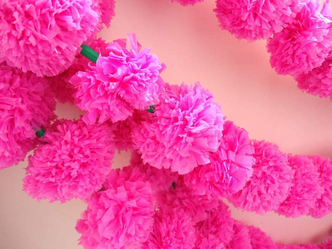 Artificial Marigold Garlands Flower For Home, Office & Festive Event Decoration (Pink) - Walgrow.com