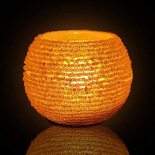 Bead Work Moroccan Mosaic Glass Tealight Candle Holder (7 Cm x 10 Cm x 10 Cm, Pack Of 2) - Walgrow.com