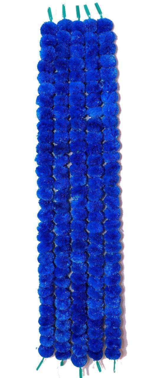 Blue Artificial Marigold Garlands Flower For Home, Office & Festive Event Decoration - Walgrow.com