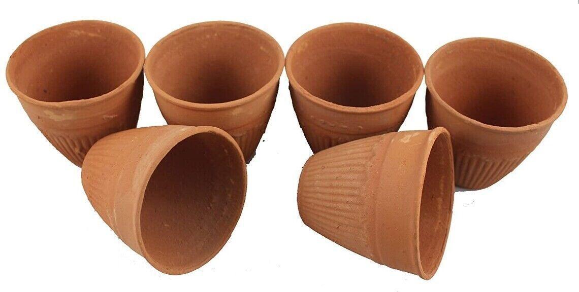 Clay Kullad Tea Cup Brown Plain Handmade Terracotta Traditional Style Kullad/kulhad/kullar Cup for Tea/Coffee & Milk - Walgrow.com