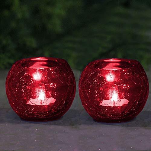 Crackled Round Glass Mosaic Tealight Candle Holders (7 Cm x 10 Cm x 10 Cm ,Pack Of 2) - Walgrow.com