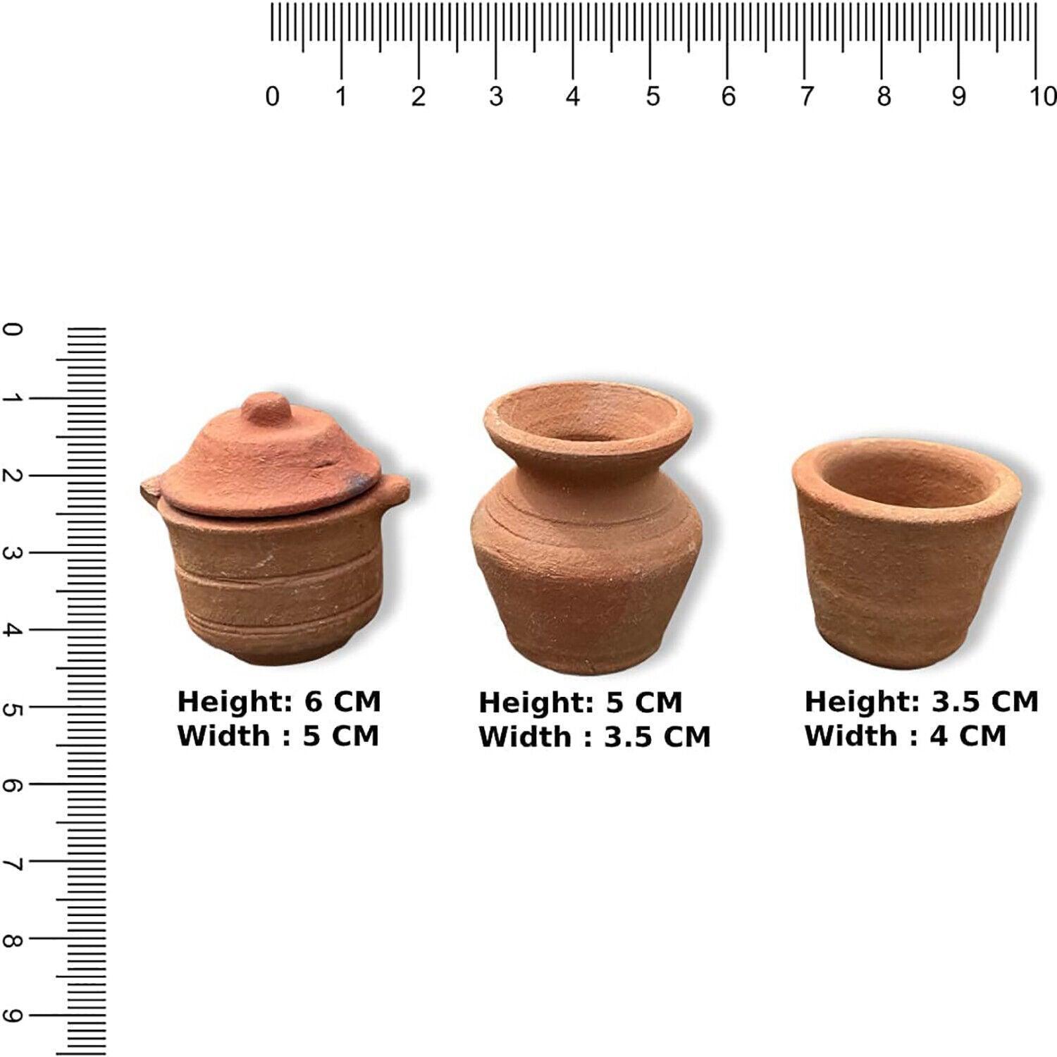 Earthen Fine Quality Clay/Terracotta Miniature Kitchen Set For Kids (Set of 30 Pieces, Brown) - Walgrow.com