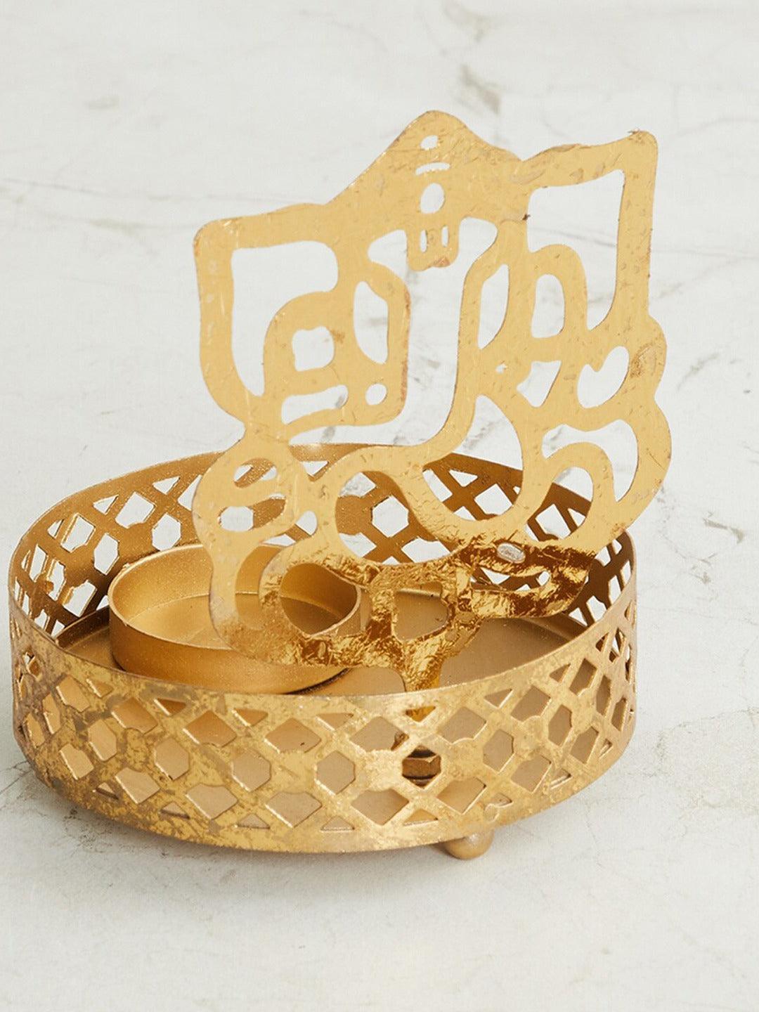 Eco-Friendly Handcrafted Religious Night Shadow Tealight Candle Holders (Golden) - Walgrow.com