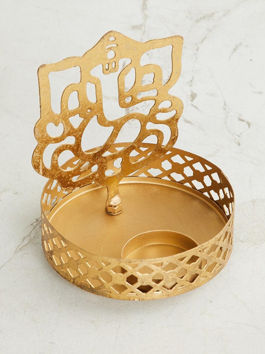 Eco-Friendly Handcrafted Religious Night Shadow Tealight Candle Holders (Golden) - Walgrow.com