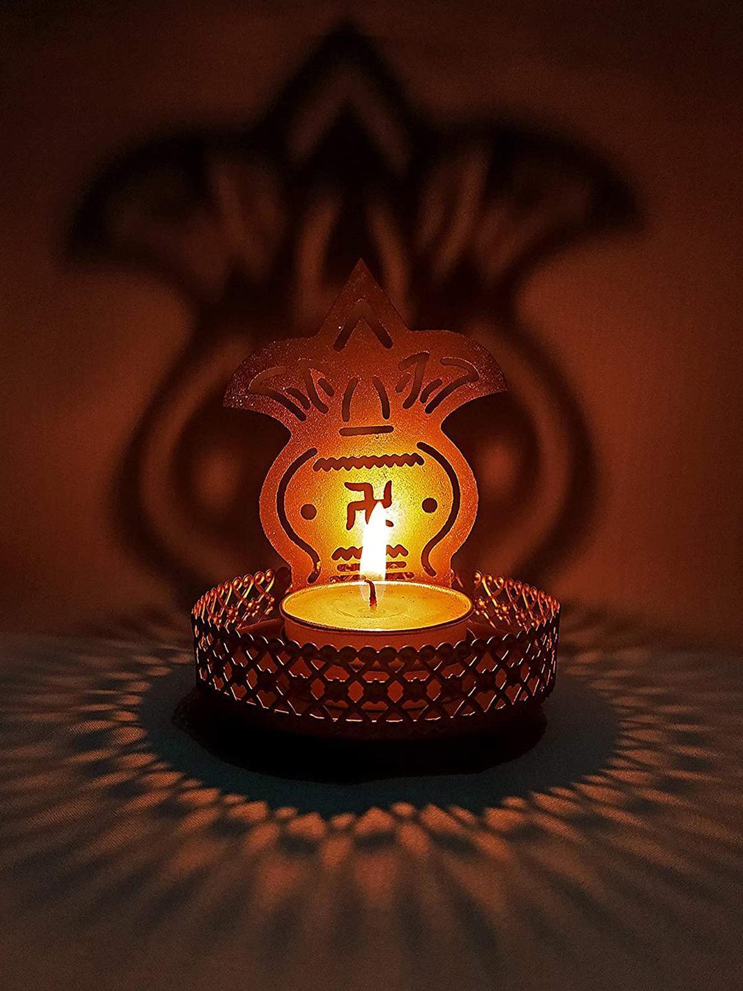 Eco-Friendly Handcrafted Religious Night Shadow Tealight Candle Holders (Golden) - Walgrow.com