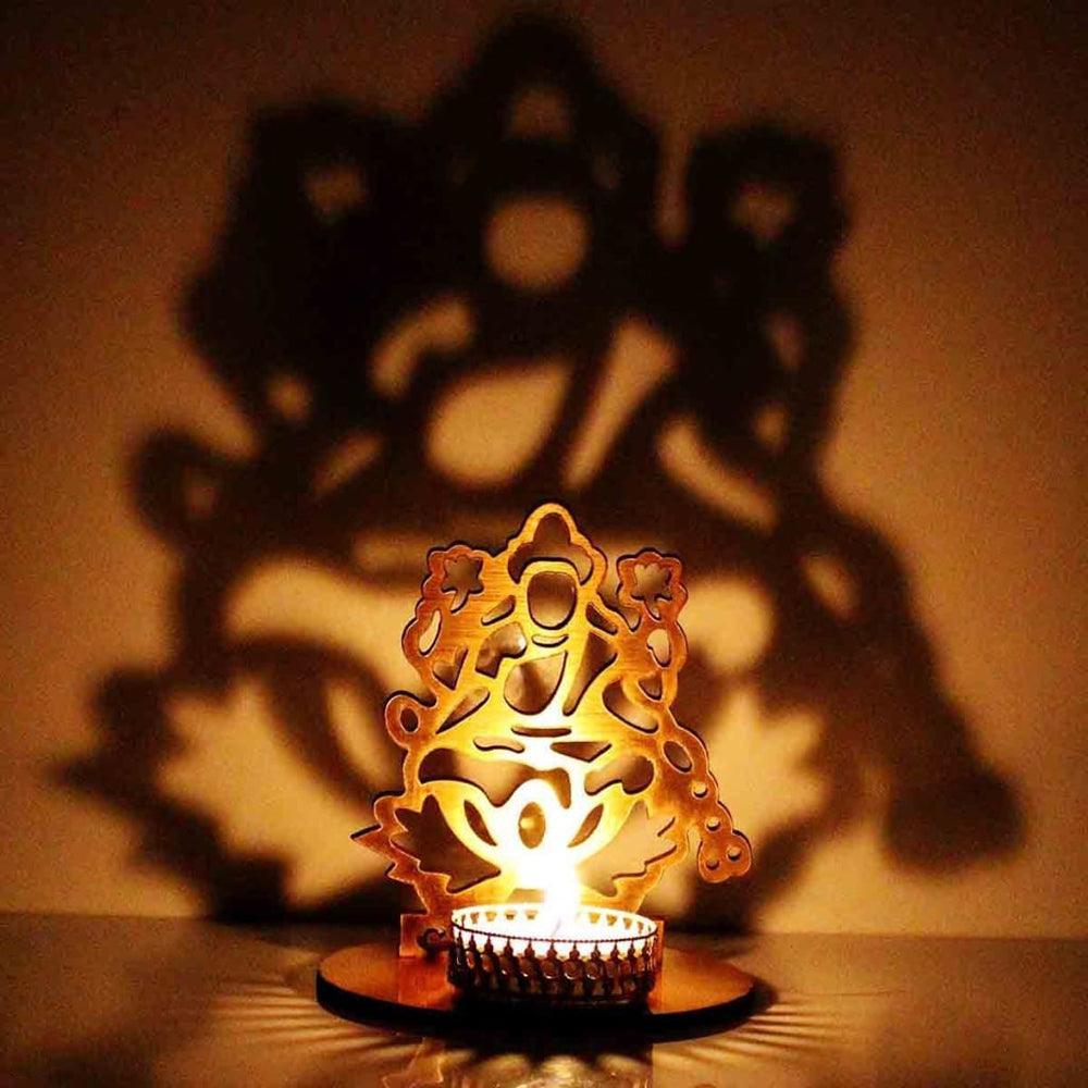 Eco-Friendly Handcrafted Religious Night Shadow Tealight Candle Holders (Golden) - Walgrow.com