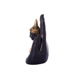 Golden & Black Polyresin Handcrafted Palm Buddha Statue Showpiece For Decoration - Walgrow.com