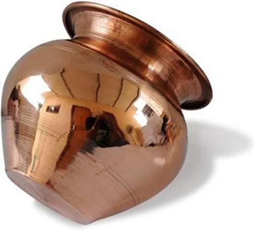 Handcrafted Copper Religion Round Plain Kalash/Matka/Lota For Pooja (700-750 ML) - Walgrow.com