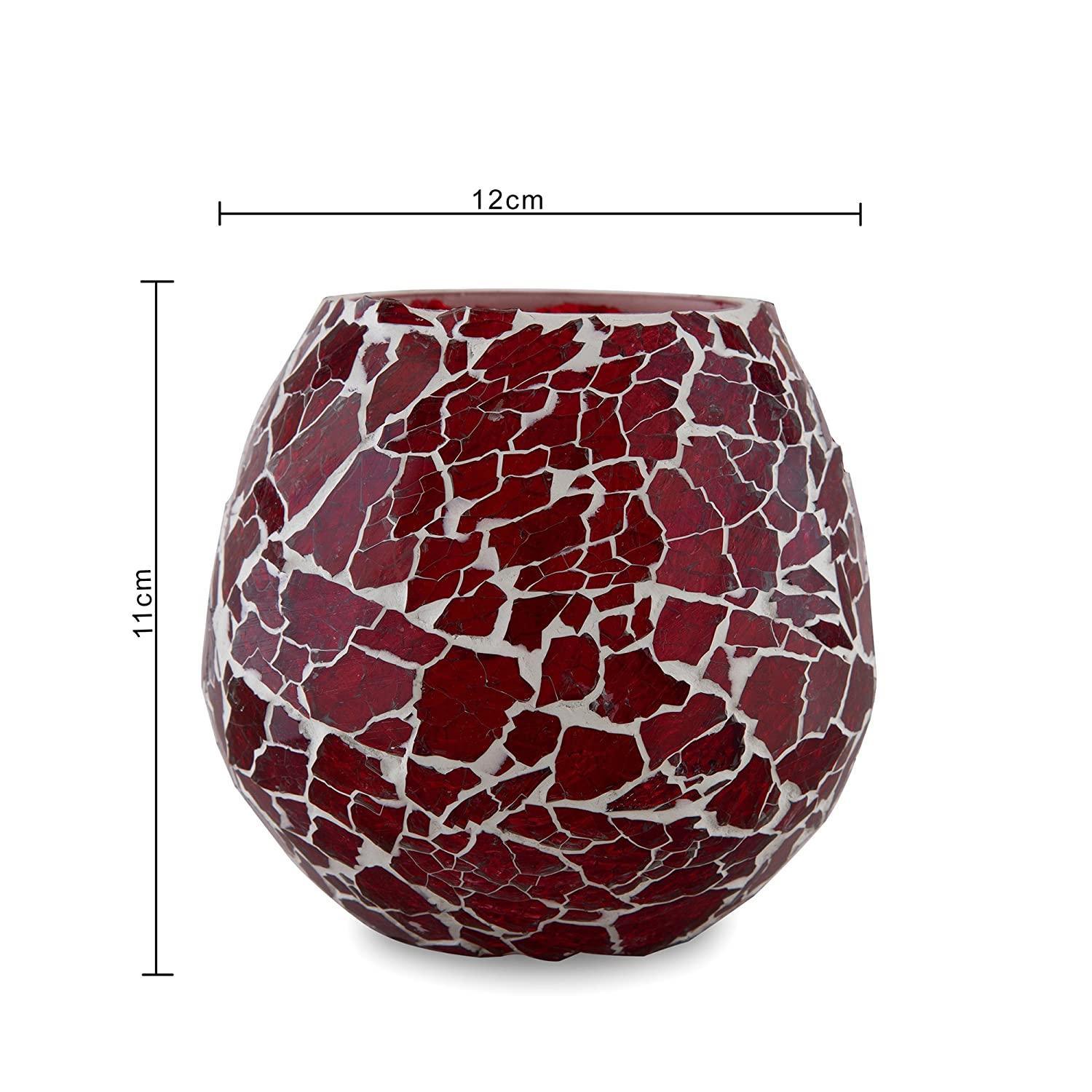 Handcrafted Mosaic Turkish Moroccan Glass Tealight Candle Holder (11 Cm x 12 Cm x 12 Cm, Pack Of 2) - Walgrow.com