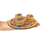 Handicraft Haldi/Kumkum/Chandan/Roli Box For Wedding/Navratri and More - Walgrow.com