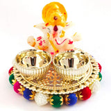 Handmade Acrylic Haldi/Kumkum/Chandan/Roli Box For For Pooja (Multicolor) - Walgrow.com