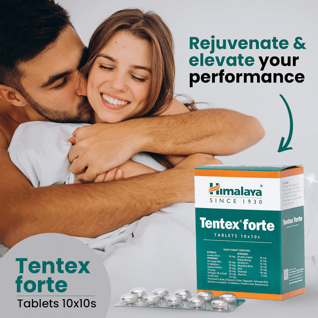 Himalaya Tentex Forte Tablet Helps Increase Strength, Improves Power and Stamina (10 Pills) - Walgrow.com