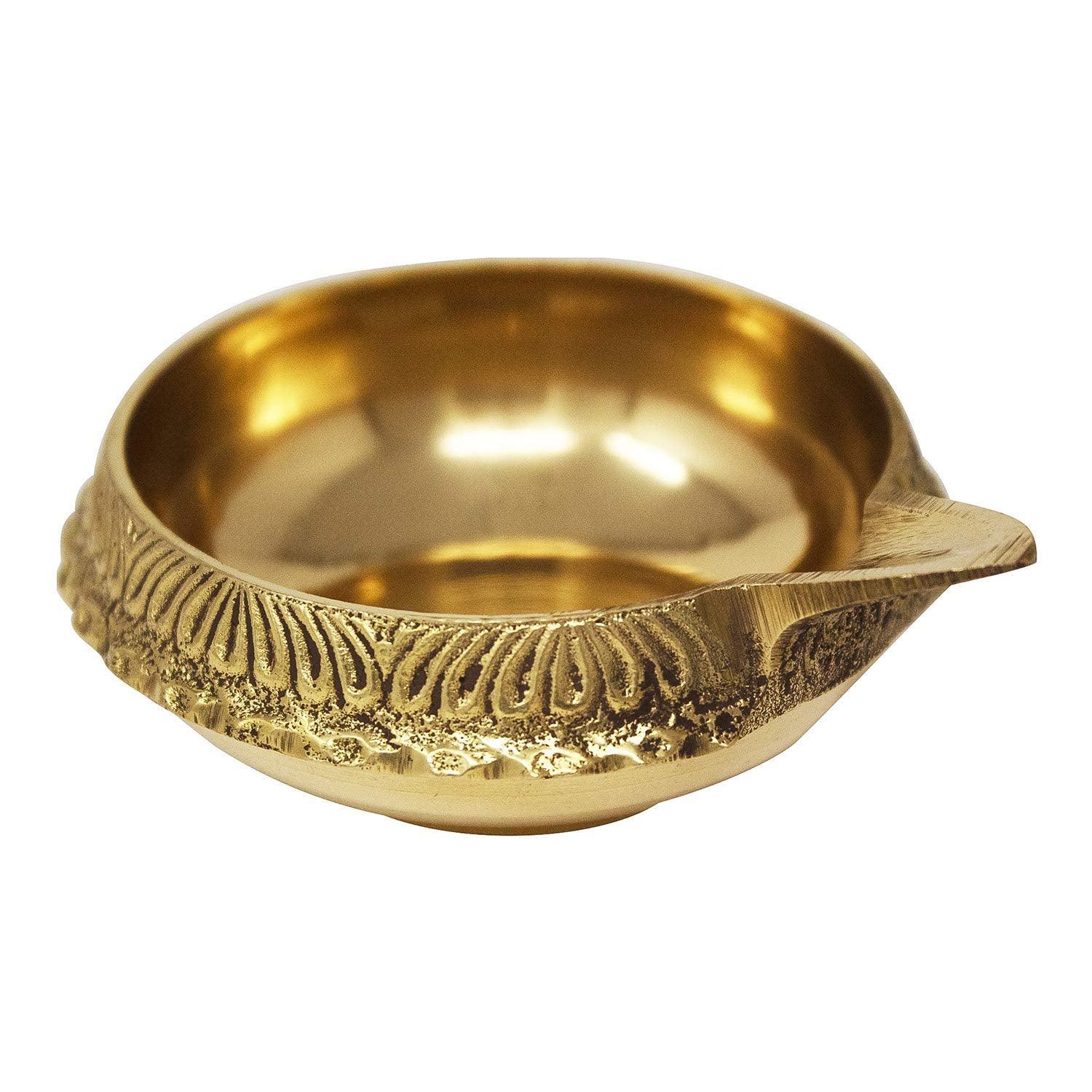 Hinduism Brass Religious Kuber Diya/Deepak/Oil Lamp (Golden) - Walgrow.com