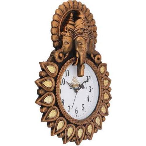 Hinduism Religion Three Mukhi Ganesha Analog Hanging Wall Clock For Home Decor - Walgrow.com