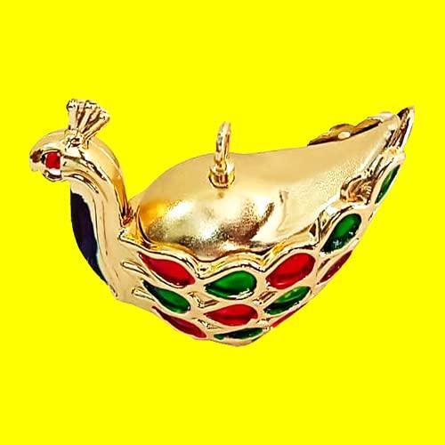 Indian Bird Shape Haldi/Kumkum/Chandan/Roli Box Great For Gifting (Pack Of 2, Multi) - Walgrow.com