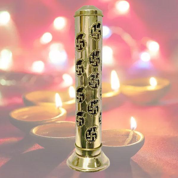 Indian Brass Incense/Agarbatti Stick Stand Holder For Home, Office & Shop Decor (Gold) - Walgrow.com