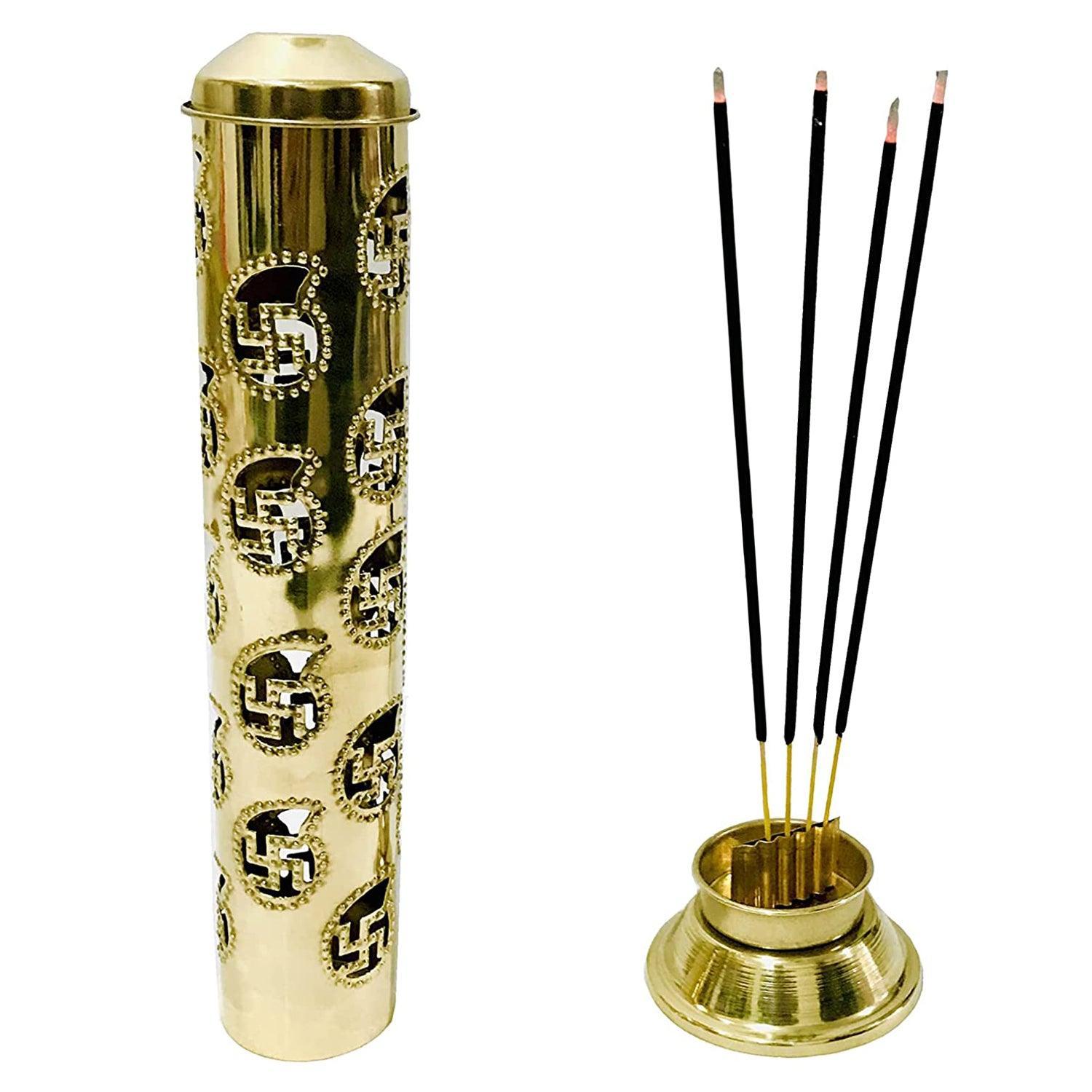 Indian Brass Incense/Agarbatti Stick Stand Holder For Home, Office & Shop Decor (Gold) - Walgrow.com