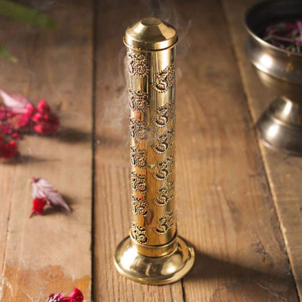 Indian Brass Incense/Agarbatti Stick Stand Holder For Home, Office & Shop Decor (Gold) - Walgrow.com