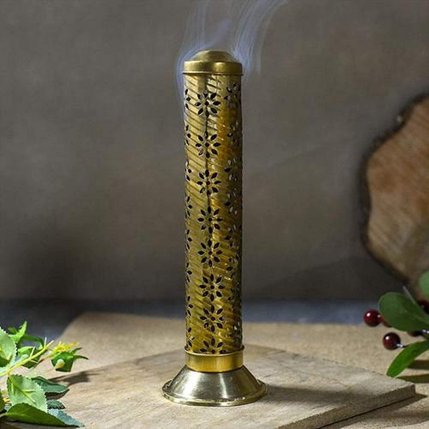 Indian Brass Incense/Agarbatti Stick Stand Holder For Home, Office & Shop Decor (Gold) - Walgrow.com