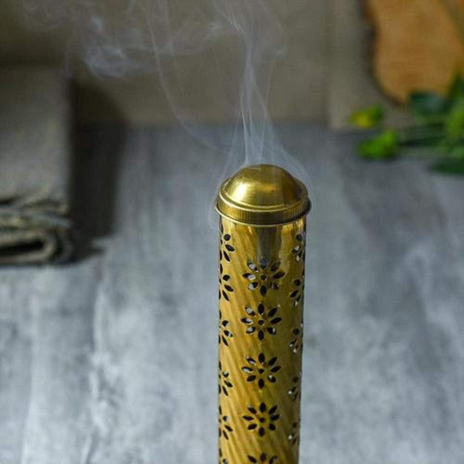 Indian Brass Incense/Agarbatti Stick Stand Holder For Home, Office & Shop Decor (Gold) - Walgrow.com