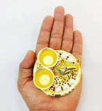 Indian Lord Ganesha Shape Chandan/Roli Box For Pooja and Gift Purpose (Golden) - Walgrow.com