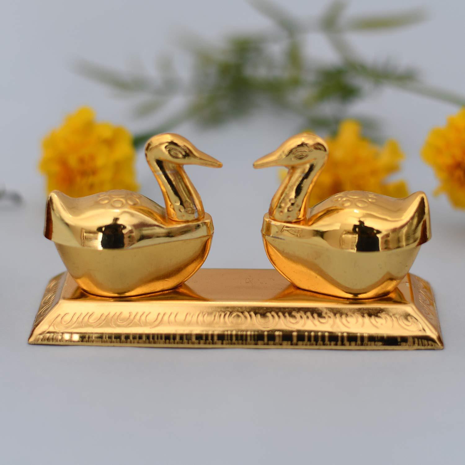 Indian Religion Duck Shape Kumkum/Chandan/Roli Box For Pooja and Gift Purpose - Walgrow.com