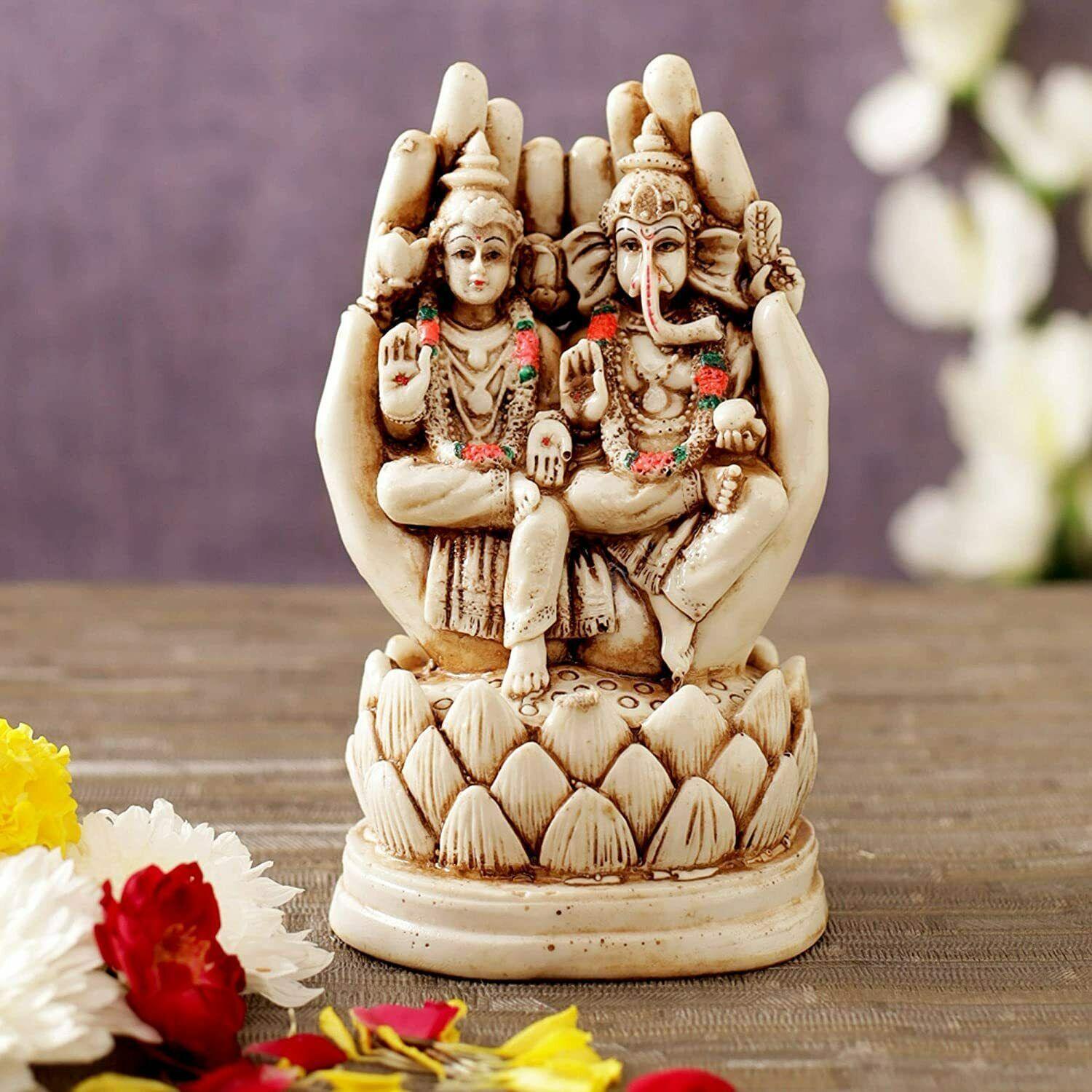 Lakshmi & Ganesh Idol Statue Showpiece Figures Items Great Gifts For Home Décor - Walgrow.com