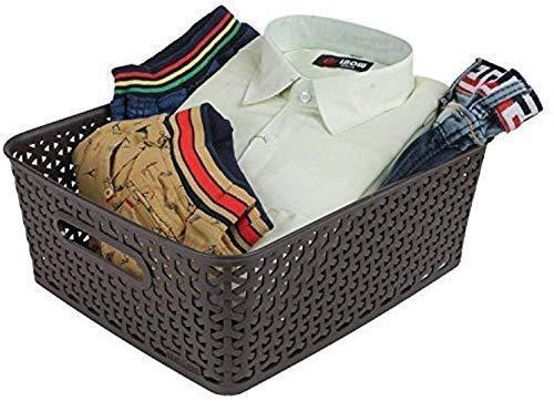 Long Lasting Durable Multipurpose Attractive Plastic Storage Baskets with Lid (Medium, Set Of 3, Multicolor) - Walgrow.com