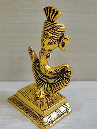 Lord Ganesha Statue Metal Table With Pagdi For Pooja, Home Décor & Gifts Purpose - Walgrow.com