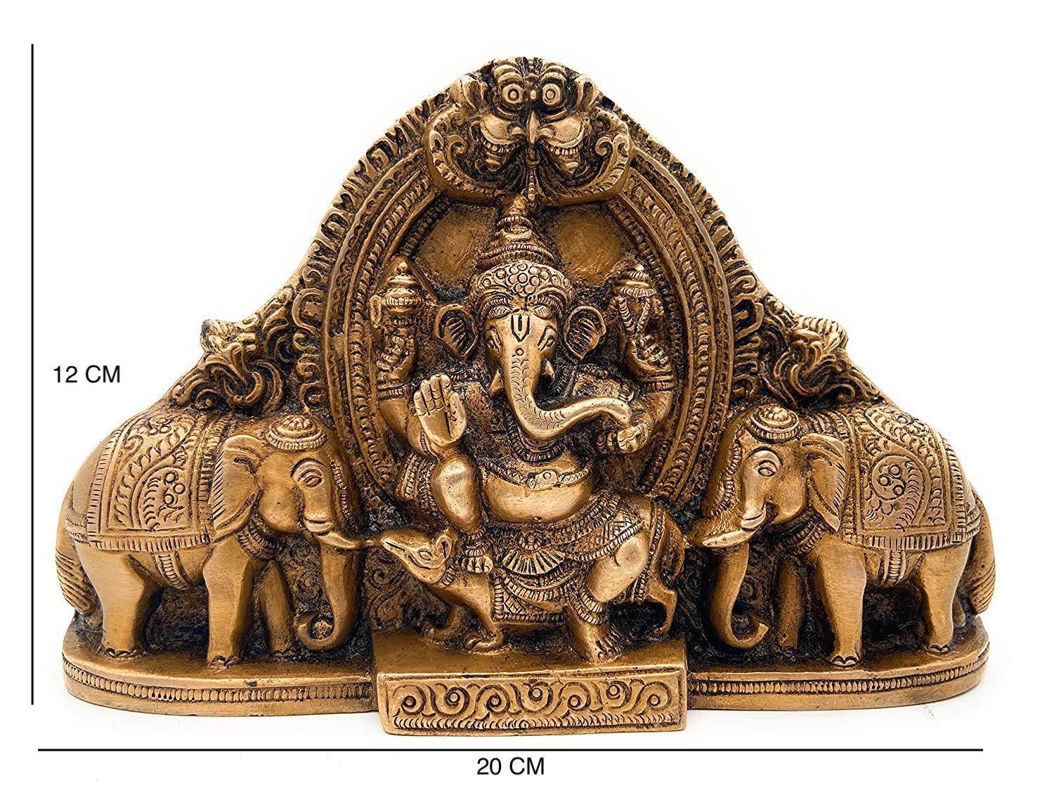 Lord Ganesha With Elephants Statue For Temple Pooja, Home Décor & Gifts Purpose - Walgrow.com