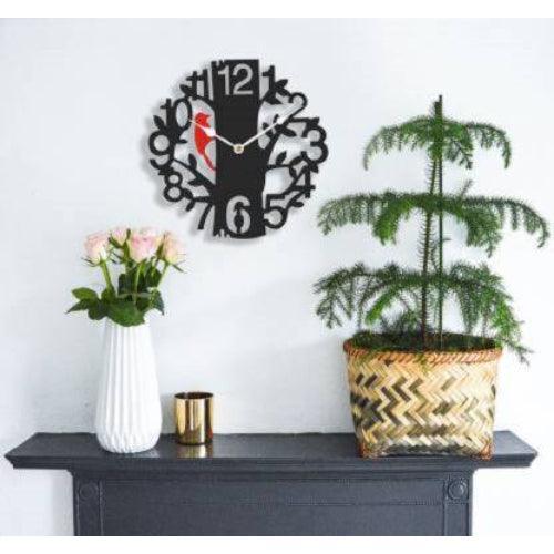 Modern Designer Wooden Round Nature Without Glass Hanging Analog Wall Clock - Walgrow.com