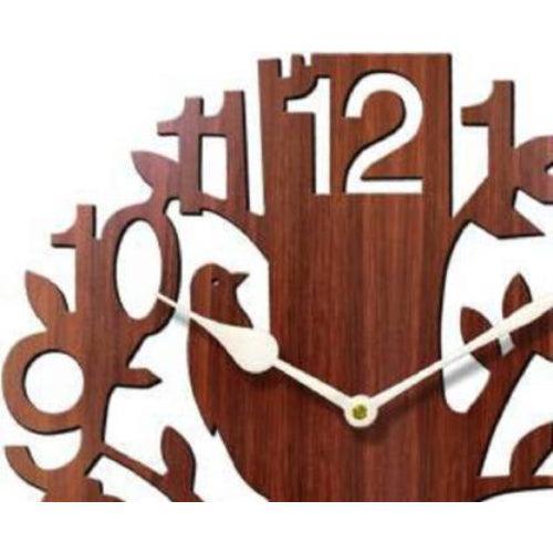 Modern Designer Wooden Round Nature Without Glass Hanging Analog Wall Clock - Walgrow.com