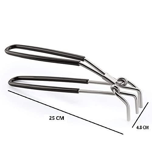 Multipurpose Stainless Steel Pakkad/Gripper/Lifter Holders For Kitchen Cooking (Silver and Black) - Walgrow.com