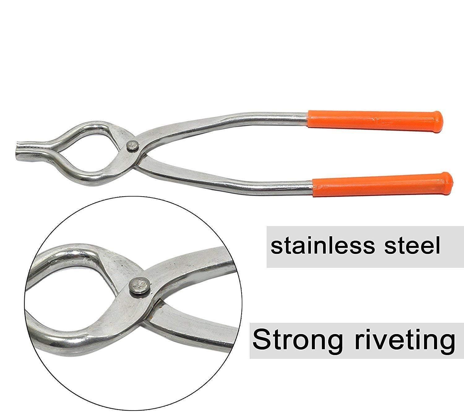 Multipurpose Stainless Steel Pakkad/Gripper/Lifter Holders For Kitchen Cooking (Silver and Orange) - Walgrow.com