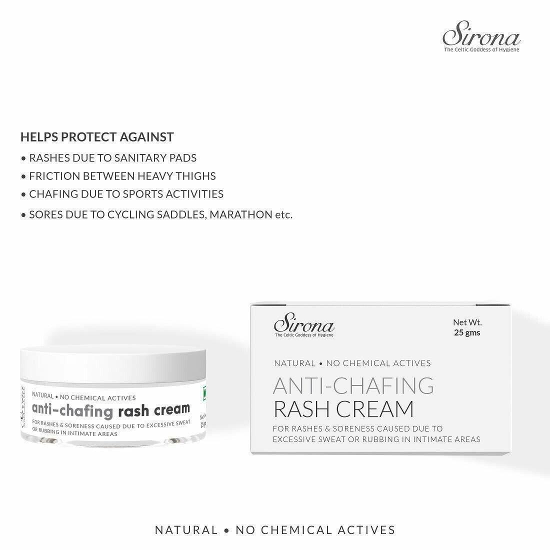 Natural Rashe Cream For Chafing Due To Sanitary Pads, Waxing and Gymming (25g) - Walgrow.com