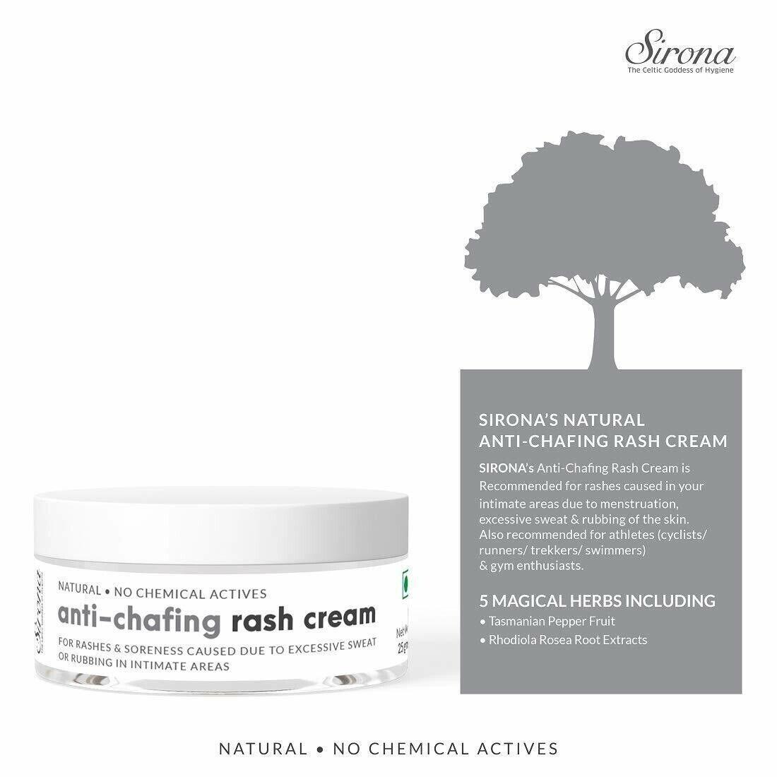 Natural Rashe Cream For Chafing Due To Sanitary Pads, Waxing and Gymming (25g) - Walgrow.com