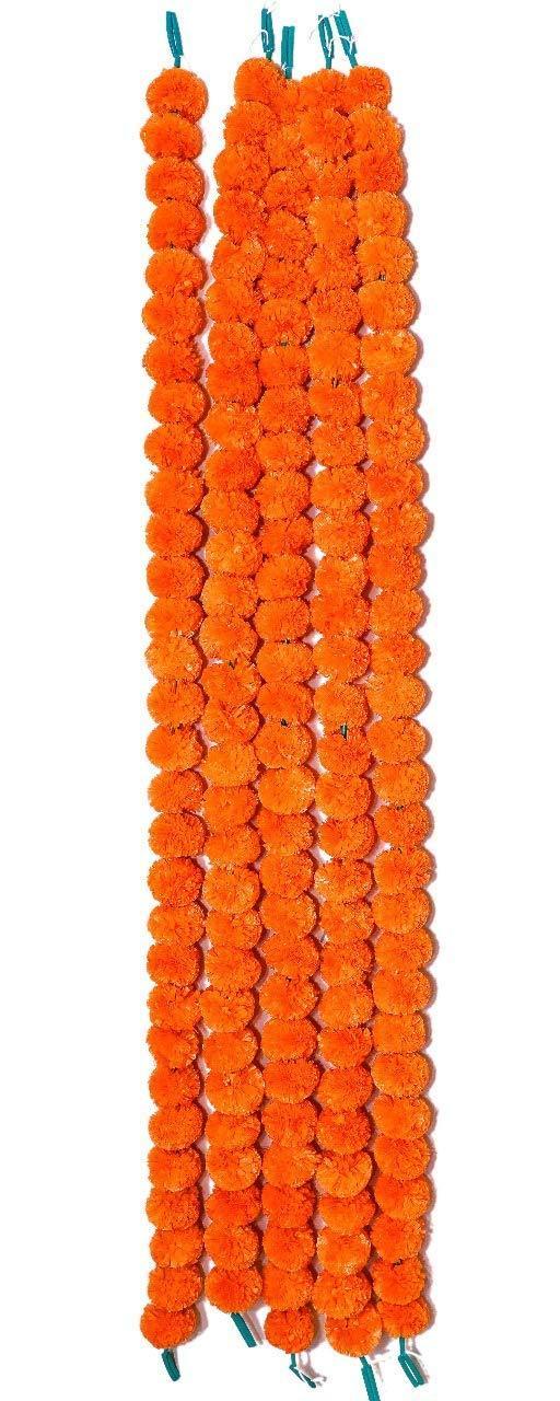 Orange Artificial Marigold Garlands Flower For Home, Office & Festive Event Decoration - Walgrow.com