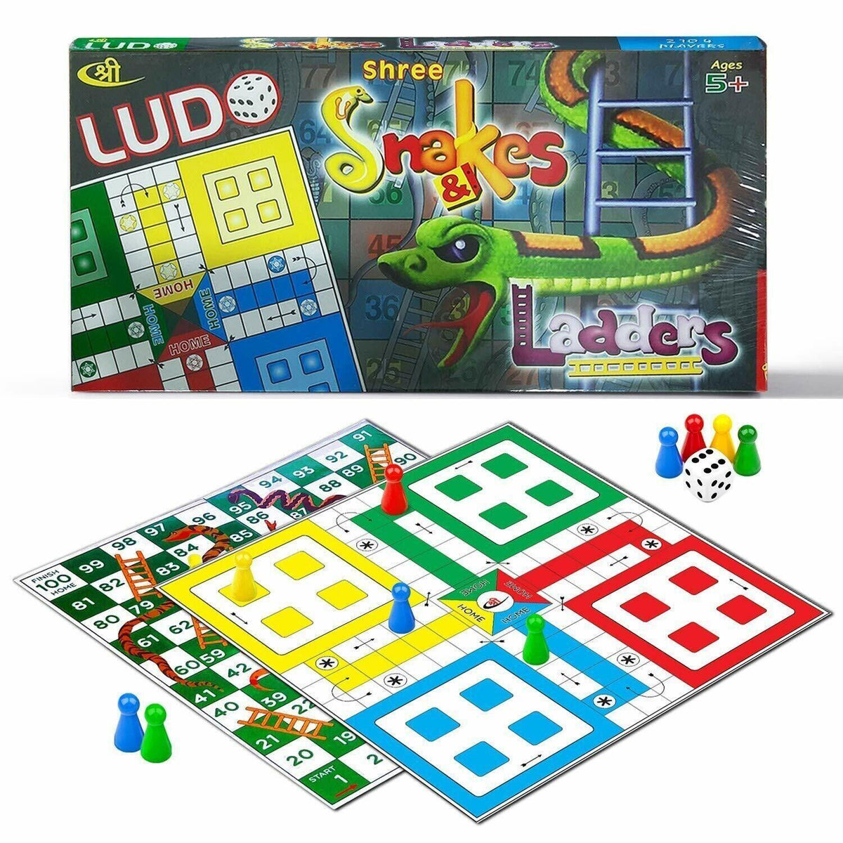 Playboard Two In One Ludo & Snake Ladder Classic Strategy Board Game (Big Size, Multicolor) - Walgrow.com