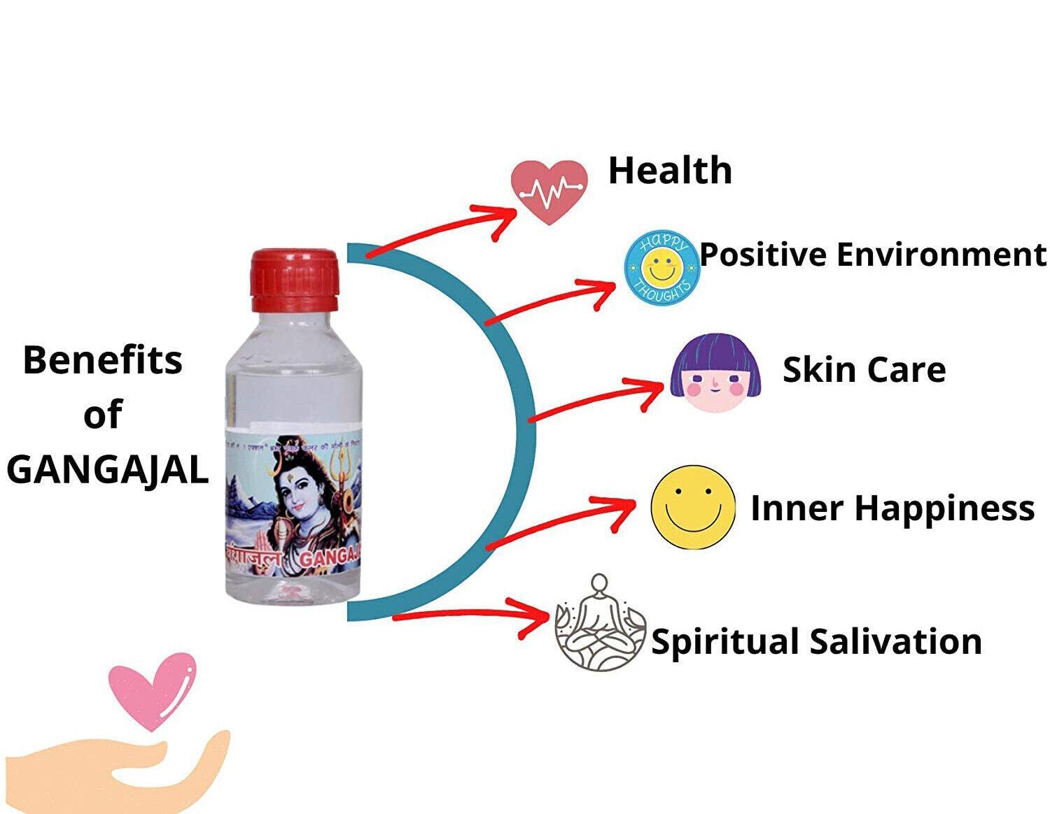 Pure Natural Crystal Clear Ganga Jal Holy Water Positive Energy (Set Of 2) - Walgrow.com