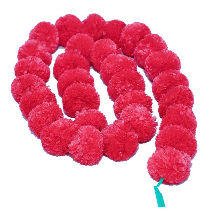 Red Artificial Marigold Garlands Flower For Home, Office & Festive Event Decoration - Walgrow.com