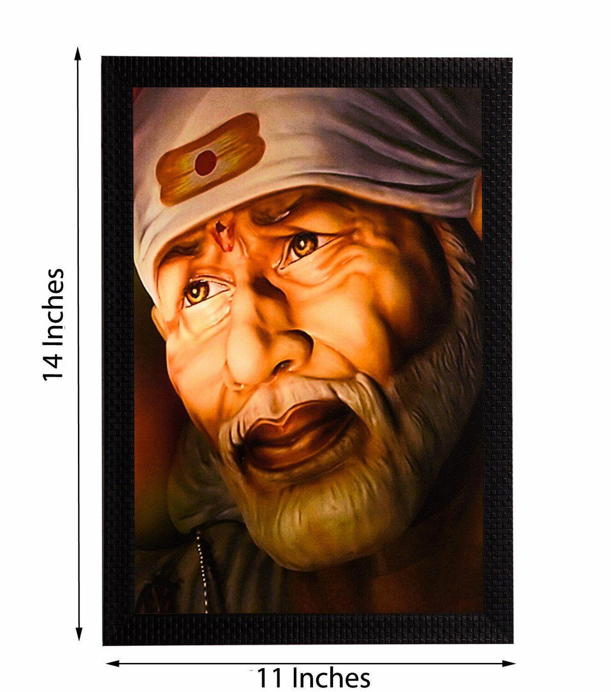 Sai Baba Satin Matt Texture UV Art Painting (Synthetic Wood, 28 x 2 x 36 cm) - Walgrow.com